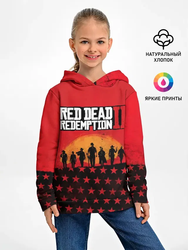 Детское худи с принтом «Western — Red Dead Redemption 2»