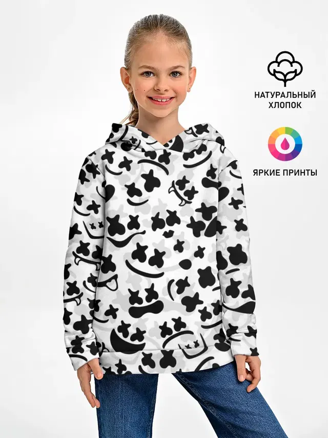 Детское худи с принтом «Marshmello — MARSHMELLO FACE»