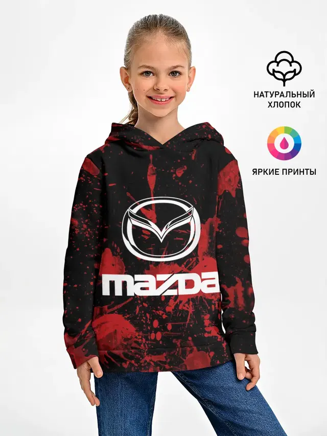 Детское худи с принтом «Mazda»