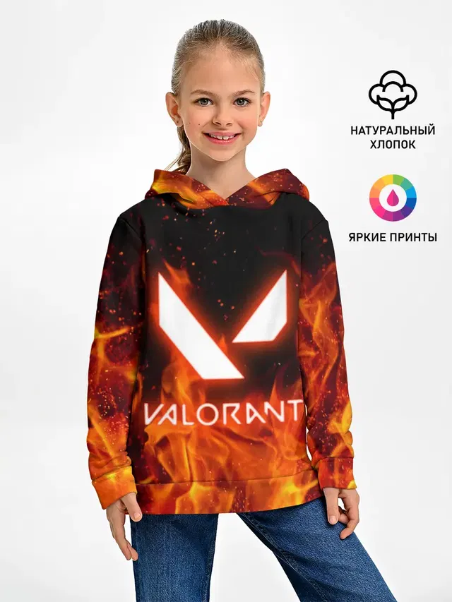 Детское худи с принтом «Valorant»