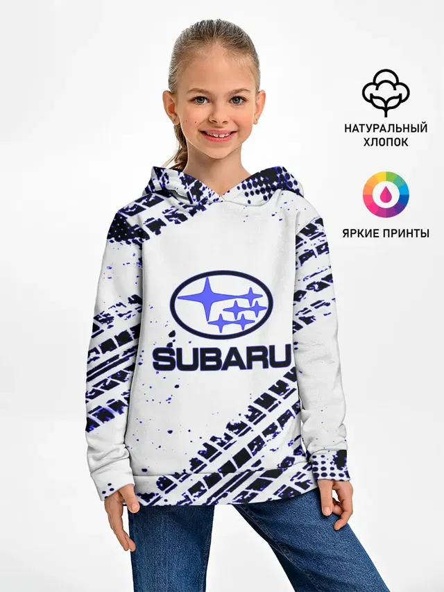 Детское худи с принтом «Subaru»