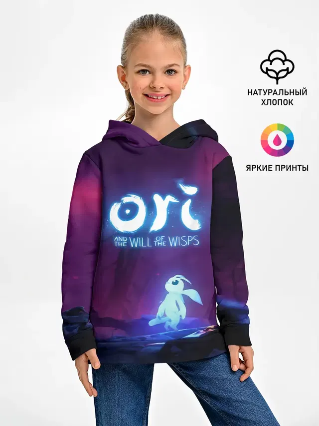 Детское худи с принтом «Ori and the will of the wisps — Ori — Ори»