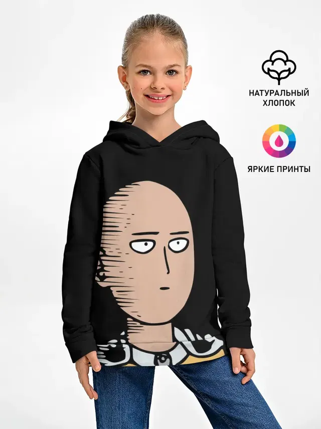 Детское худи с принтом «Ванпанчмен — One-Punch Man Ванпачмен»