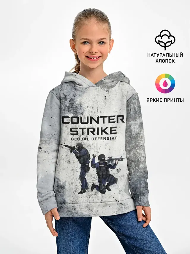 Детское худи с принтом «Counter-Strike — COUNTER TERRORIST — CS GO»