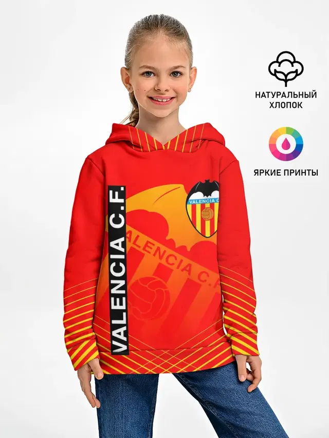 Детское худи с принтом «Valencia — FC VALENCIA — ФК ВАЛЕНСИЯ»
