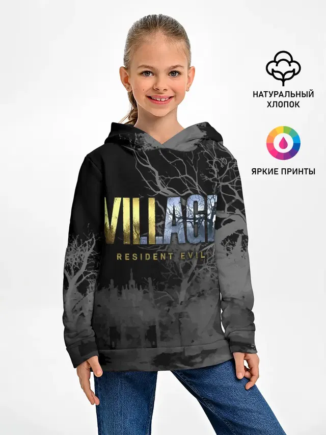 Детское худи с принтом «Bare trees — Resident Evil Village»