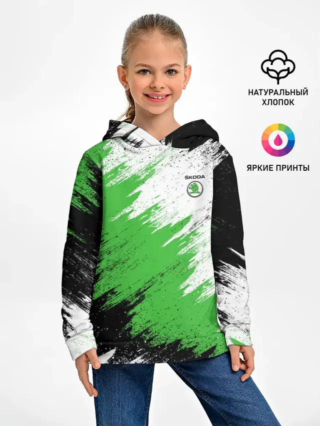 Детское худи с принтом «Skoda»