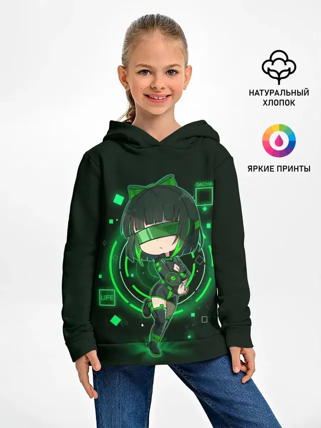 Детское худи с принтом «Gacha Club — Clover Gacha Club»