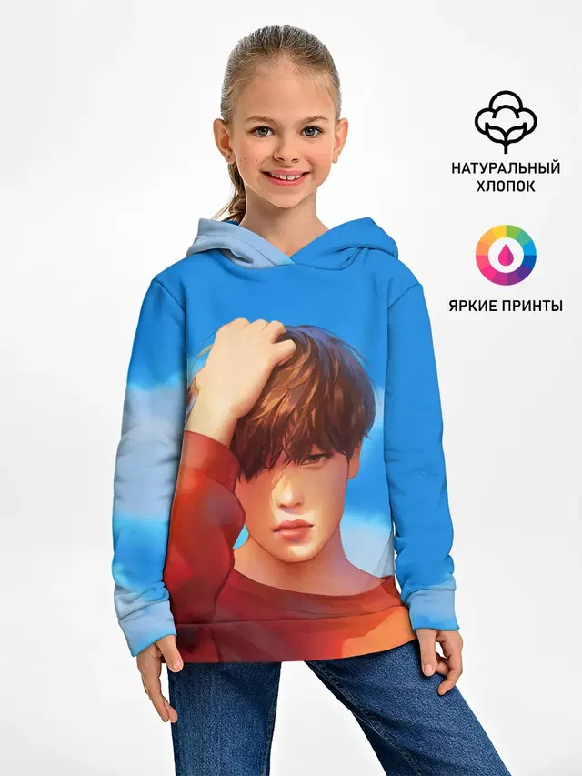 Детское худи с принтом «BTS — Park Jimin Art»