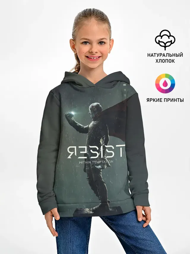 Детское худи с принтом «Разный рок — Within Temptation RESIST»