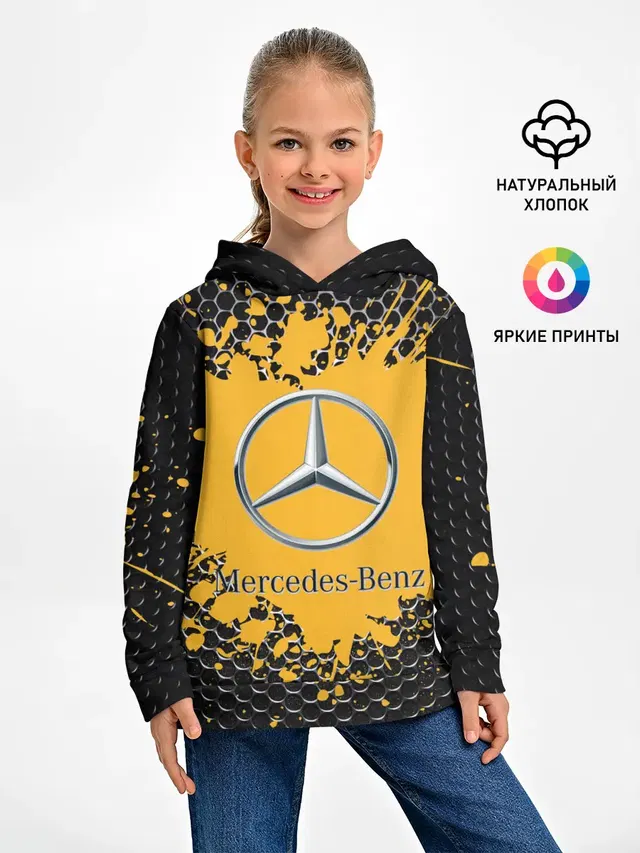 Детское худи с принтом «Mercedes star — mercedes»