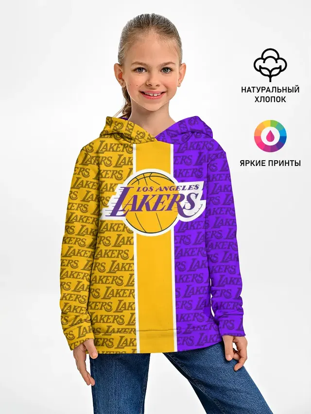 Детское худи с принтом «Лейкерс — LA LAKERS»