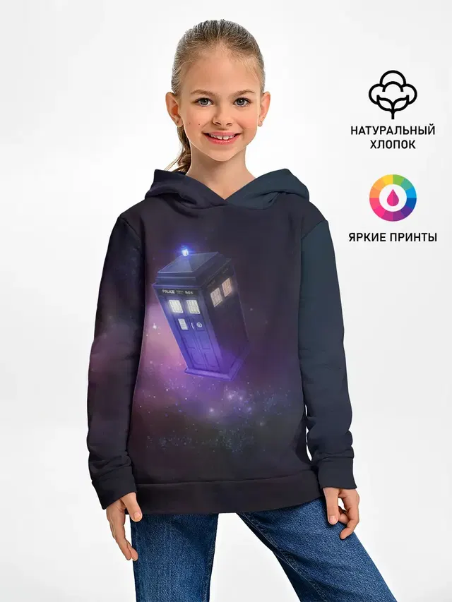 Детское худи с принтом «Доктор Кто — TARDIS»