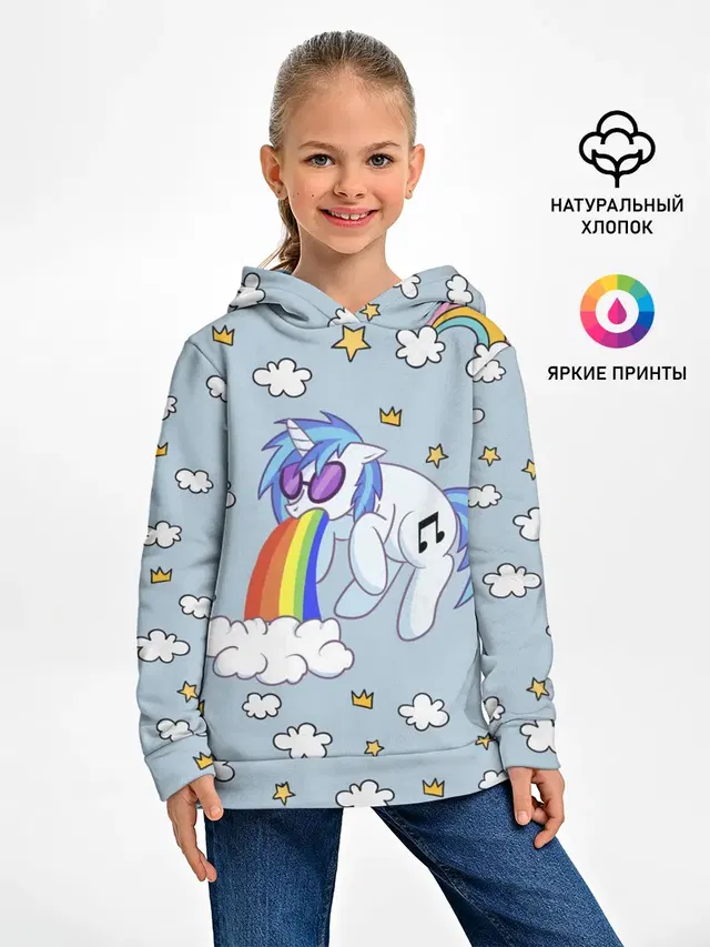 Детское худи с принтом «My Little Pony — Винил Скрэтч»