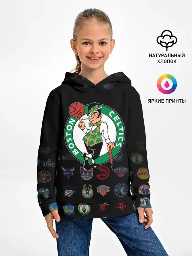 Детское худи с принтом «НБА — Boston Celtics»