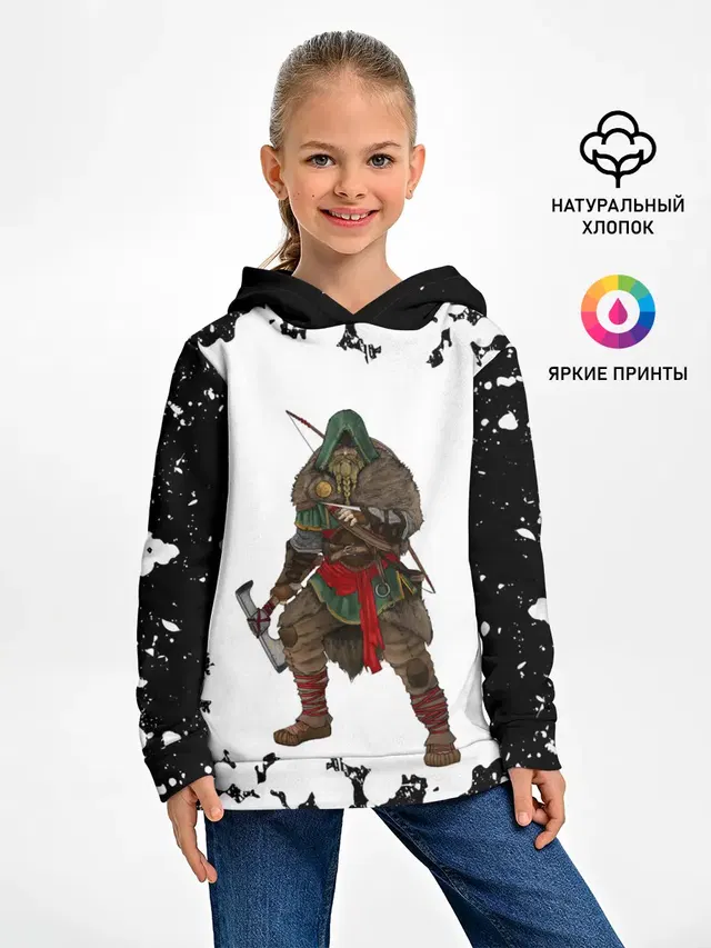 Детское худи с принтом «Viking — ASSASSINS CREED VALHALLA»