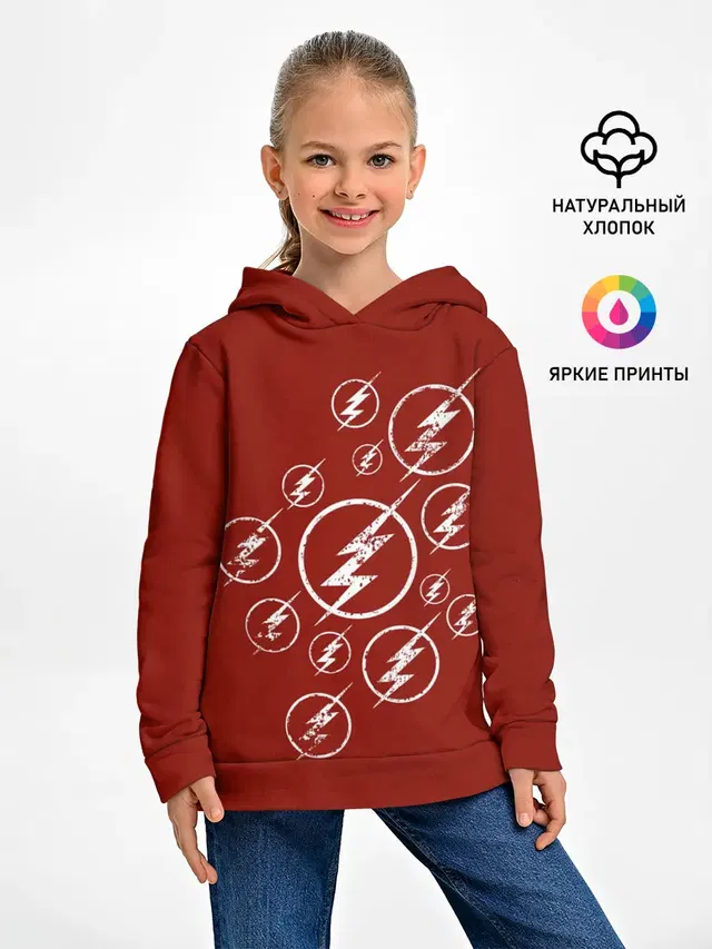 Детское худи с принтом «Флэш — The Flash Logo»