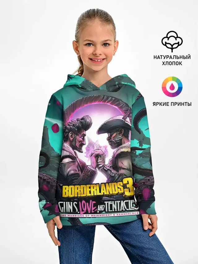 Детское худи с принтом «Borderlands — borderlands 3»