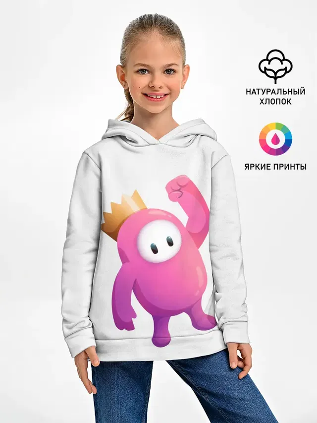 Детское худи с принтом «Разные игры — Fall Guys»