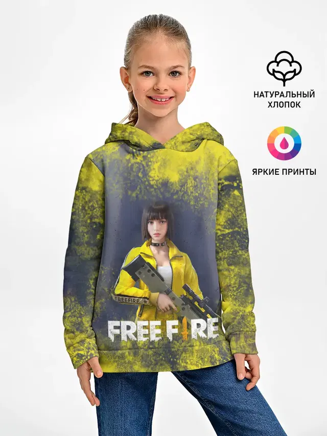 Детское худи с принтом «Garena Freefire Батлграунд — БАТЛГРАУНД»