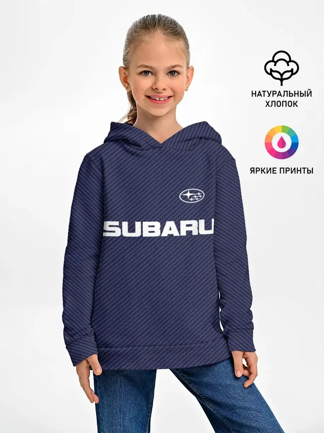 Детское худи с принтом «Subaru Carbon»