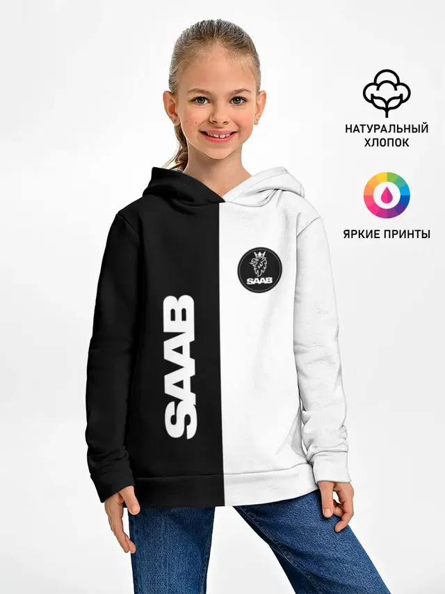 Детское худи с принтом «Saab»