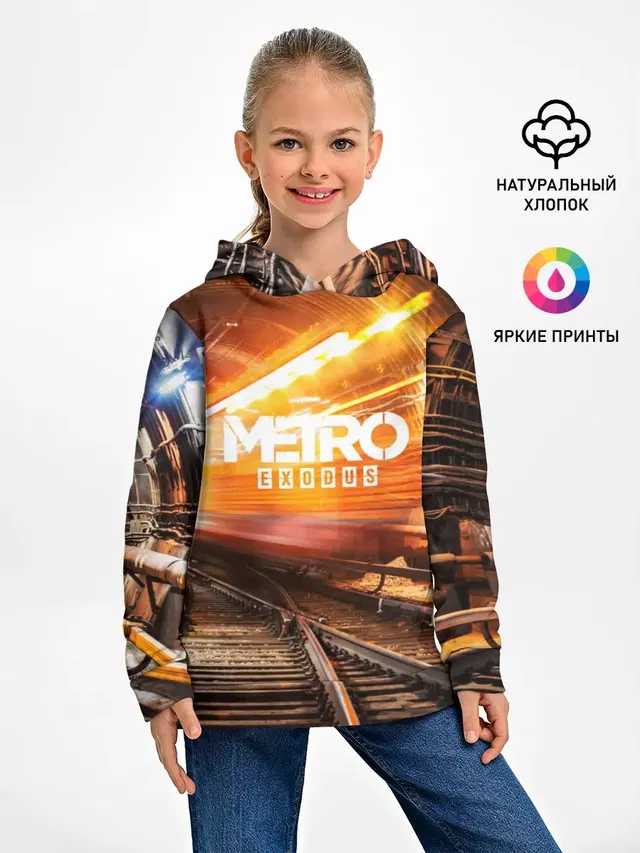 Детское худи с принтом «Metro — metro exodus»