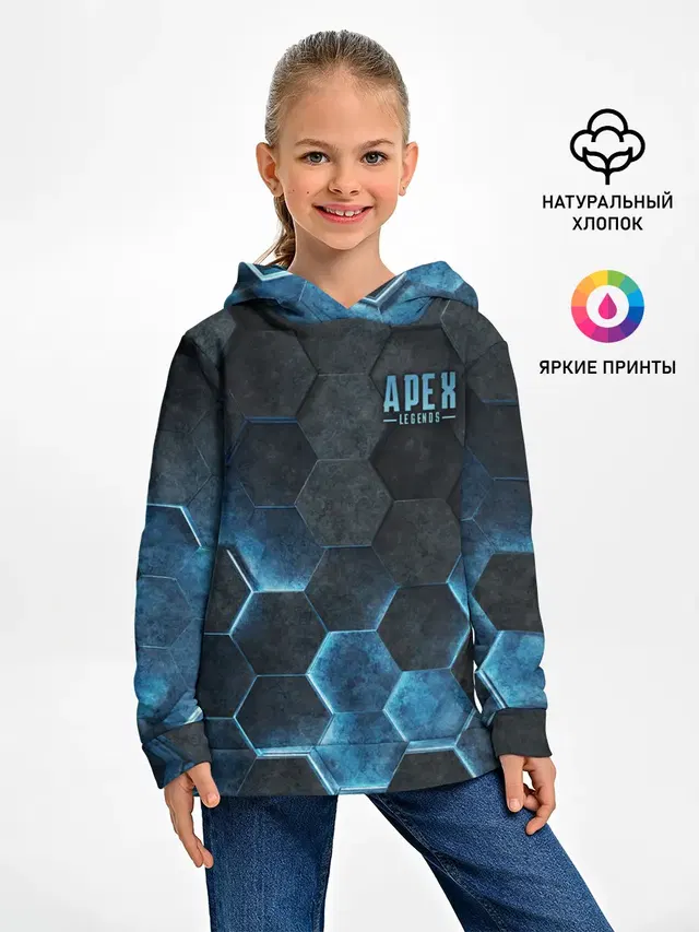 Детское худи с принтом «Hexagon»