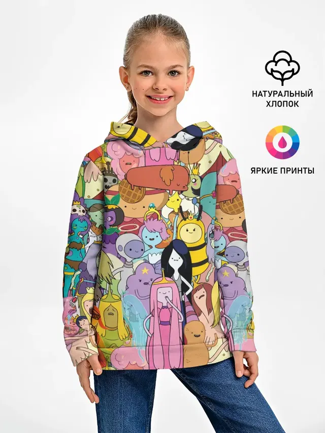 Детское худи с принтом «Время приключений — Adventure time»