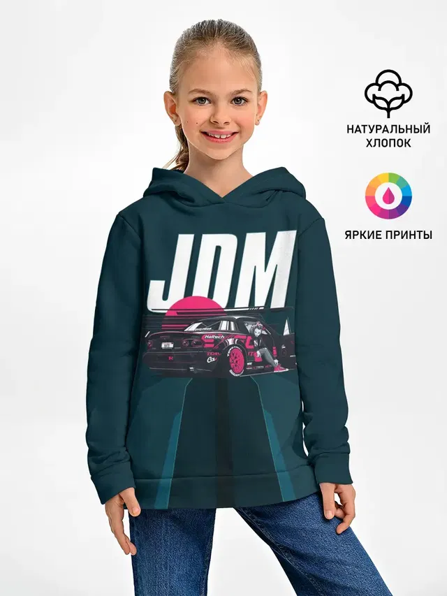 Детское худи с принтом «Anime girl — JDM»