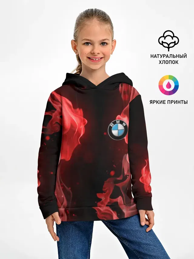 Детское худи с принтом «BMW»
