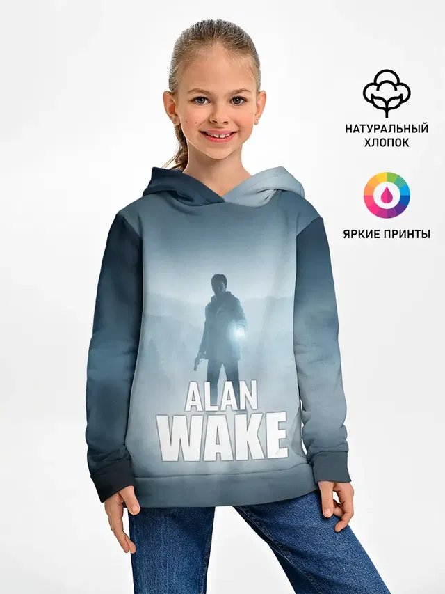 Детское худи с принтом «Alan Wake — Alan Wake Video Game Art»