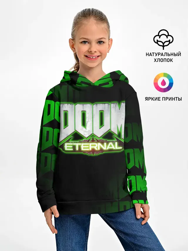 Детское худи с принтом «Дум — DOOM: ETERNAL.»