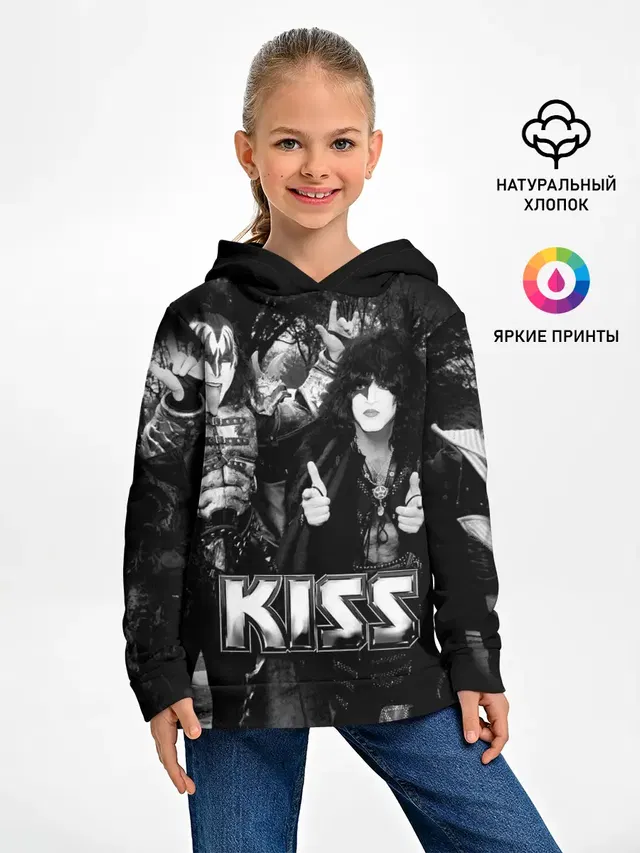 Детское худи с принтом «Kiss»
