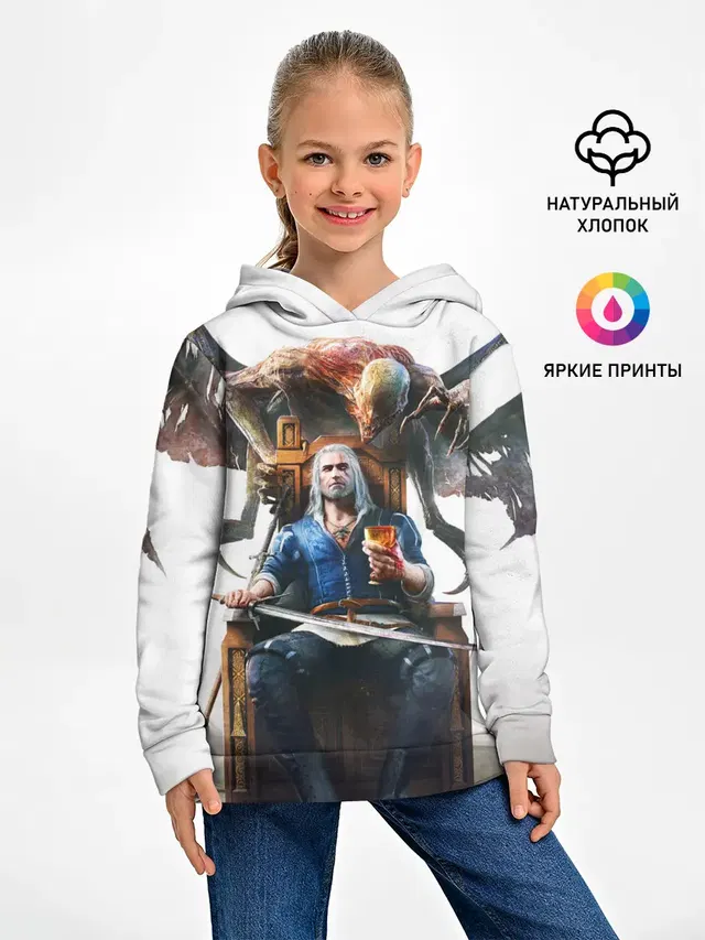Детское худи с принтом «Geralt»