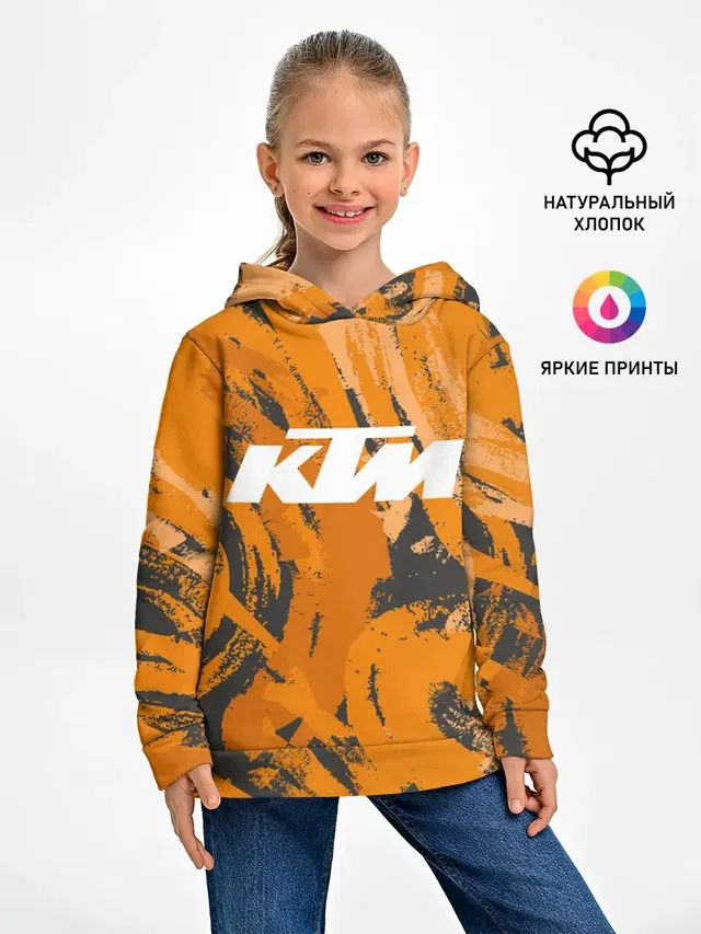 Детское худи с принтом «Мотокросс — KTM — КТМ»