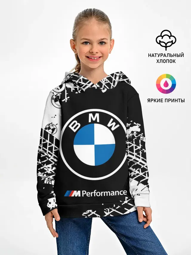 Детское худи с принтом «BMW»