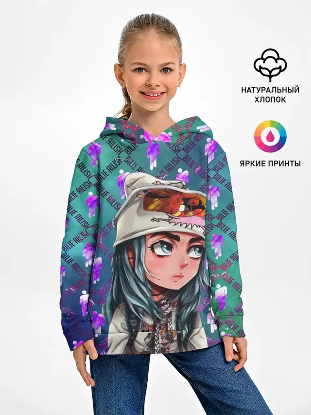 Детское худи с принтом «Billie Eilish»
