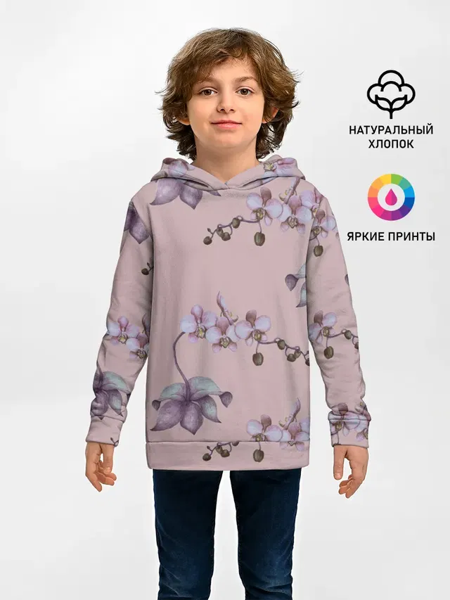 Розовые орхидеи на розовом фоне