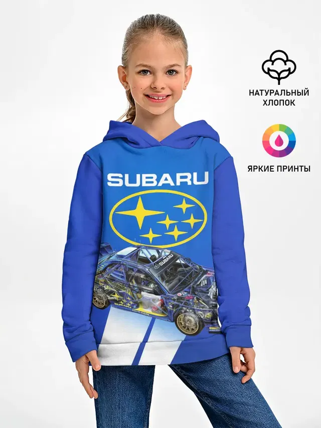 Детское худи с принтом «Subaru»