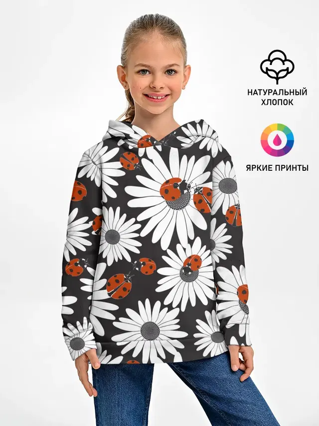 Божьи коровки на ромашках