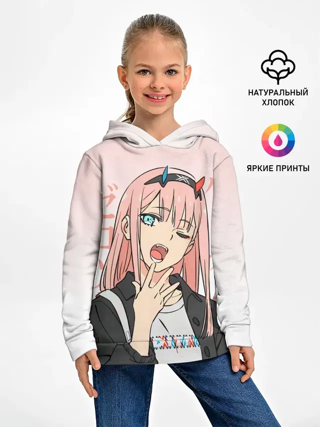 Детское худи с принтом «Darling in the FranXX — Zero Two Darling in the Franxx»