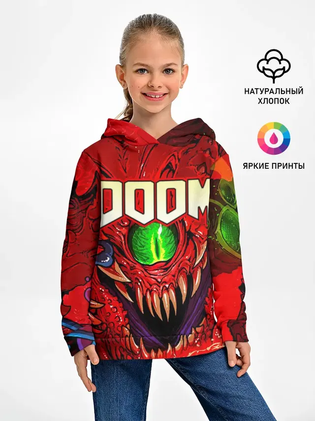 Детское худи с принтом «Дум — DOOM Eternal»