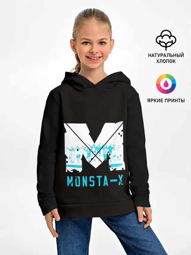 Детское худи с принтом «MONSTA X»