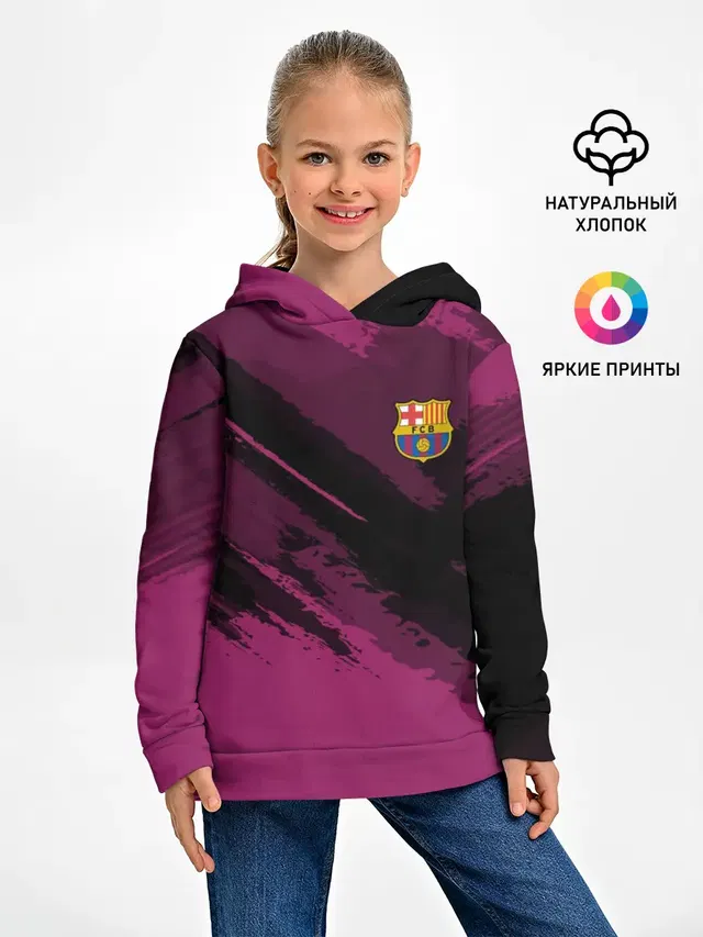 Детское худи с принтом «Барселона — Barcelona sport»