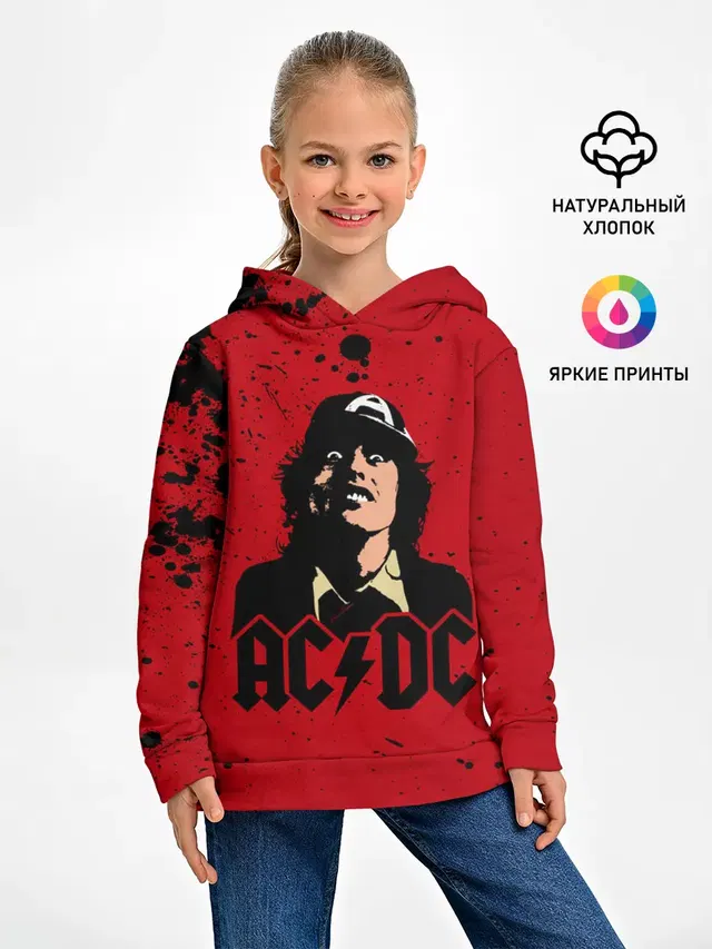 Детское худи с принтом «Angus Young»