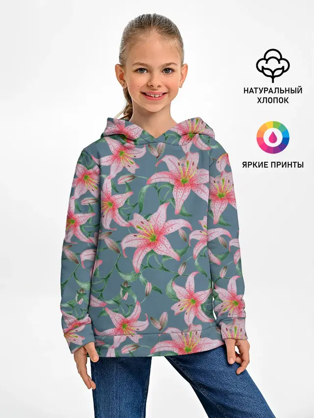 Лилии на сером фоне