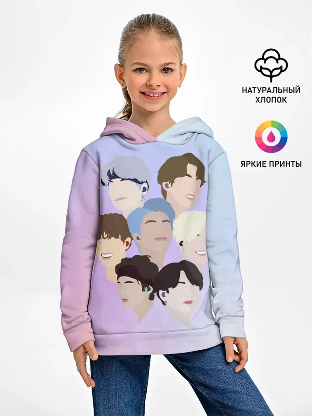 Детское худи с принтом «BTS — БТС Bangtan Boys BTS»