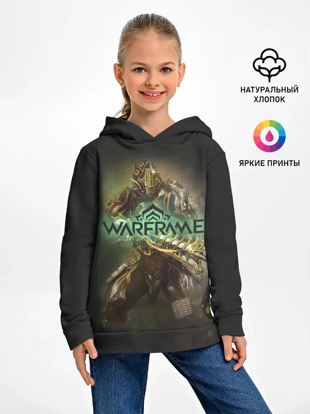 Детское худи с принтом «Warframe — Рино»