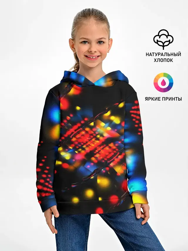 Детское худи с принтом «Абстракция — Fractal Digital 3D»